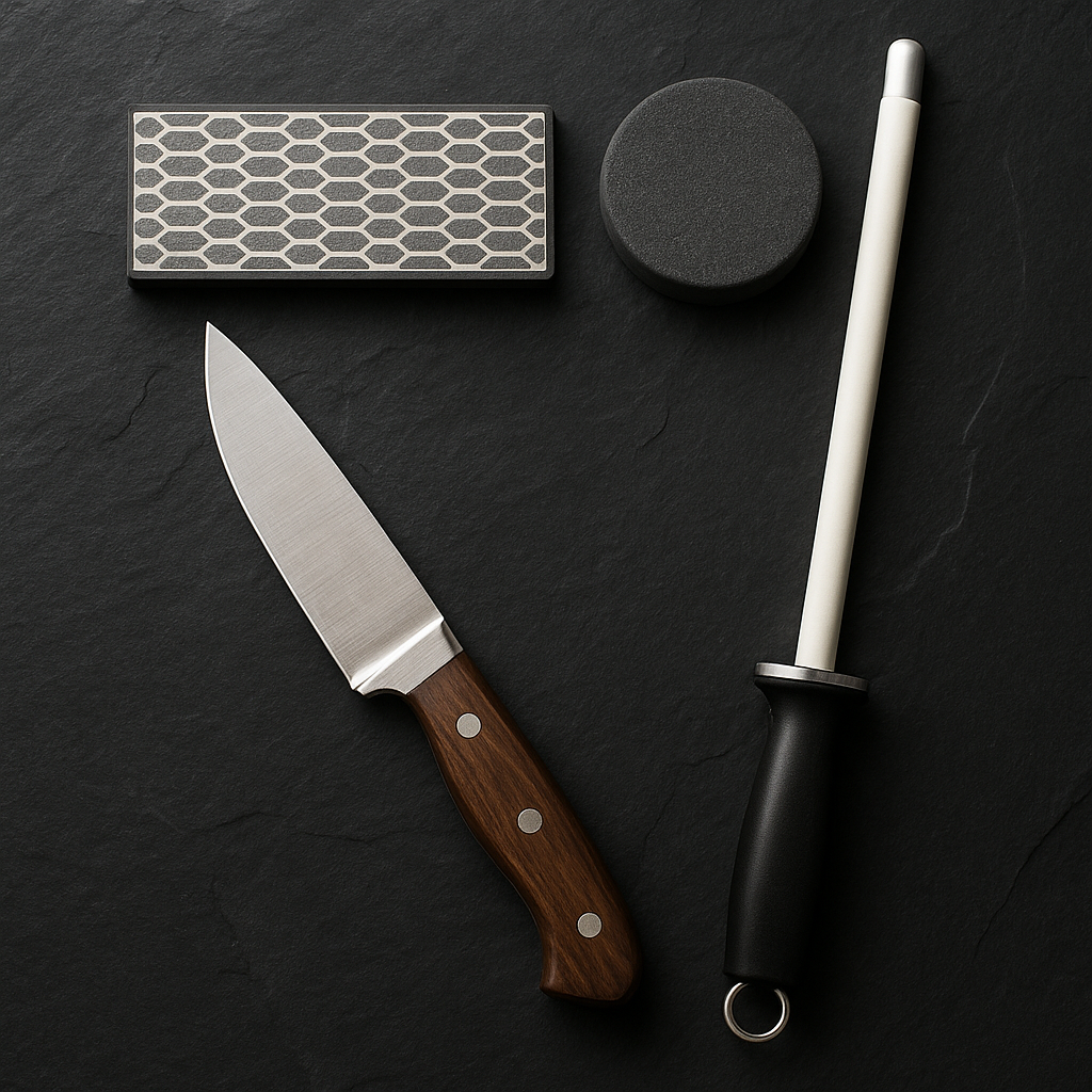 Sharpening tools on slate